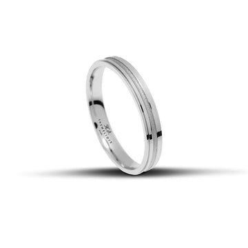 Βέρες Γάμου σετ λευκόχρυσες λουστράτες με αμμοβολή στο κέντρο - themelidisjewels